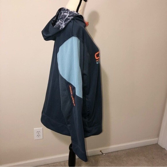 Mens Under Armour Combine Training Hoodie Blue 2XL Unisex - Picture 3 of 11